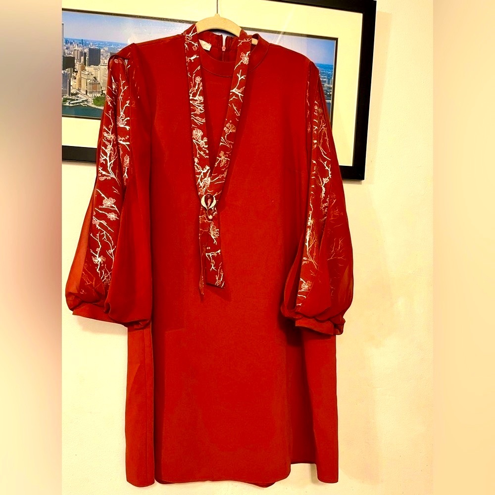 NWT VILDAN designed Elegant plain loose  long sleeve dress Size XL.